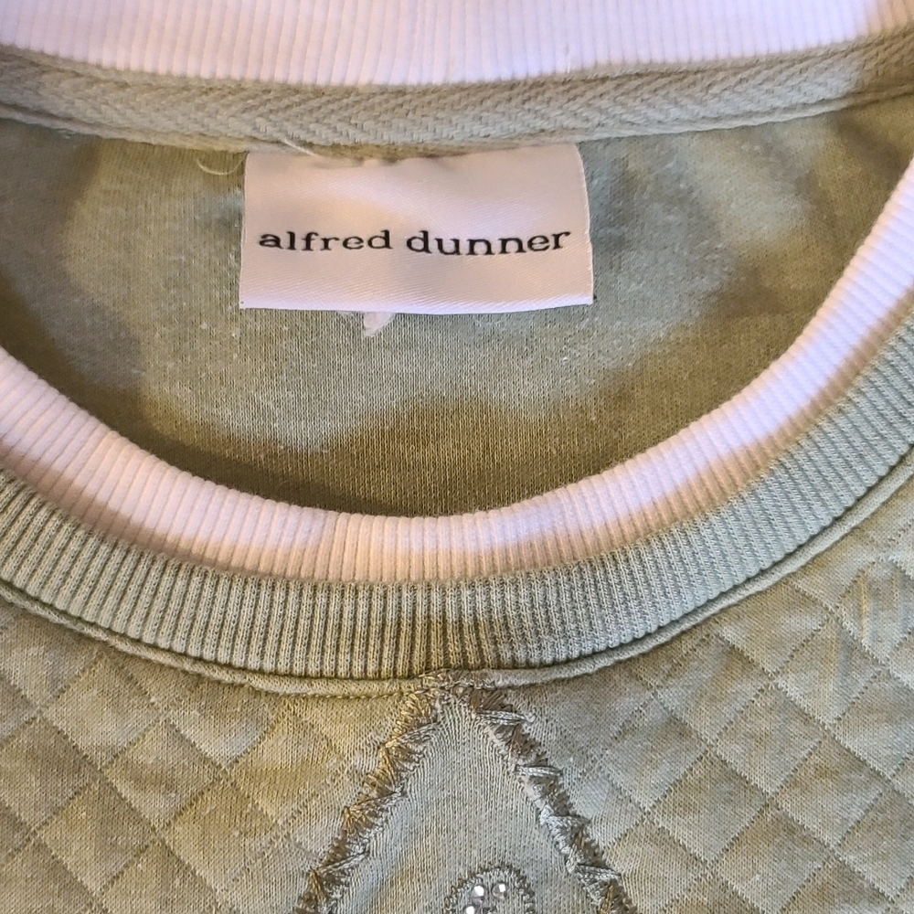 Alfred Dunner Quilted Green Top It doesn't have the size tag but it's large.